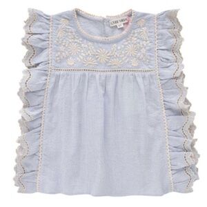 Love Made Blue Ruffle Top